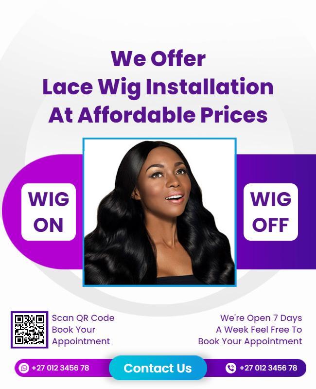 Lace Wig Installation Service Flyer Template