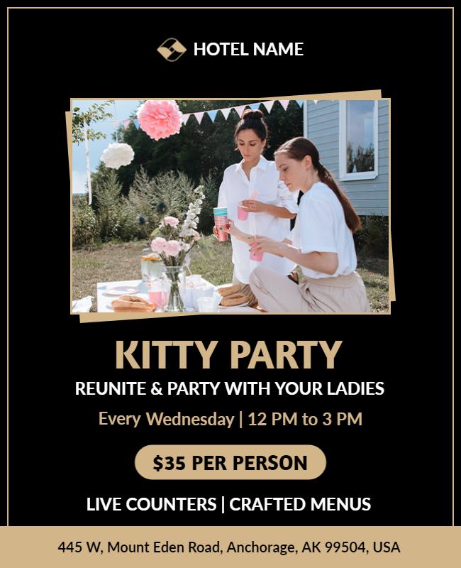 Ladies Kitty Party Gathering Flyer Template