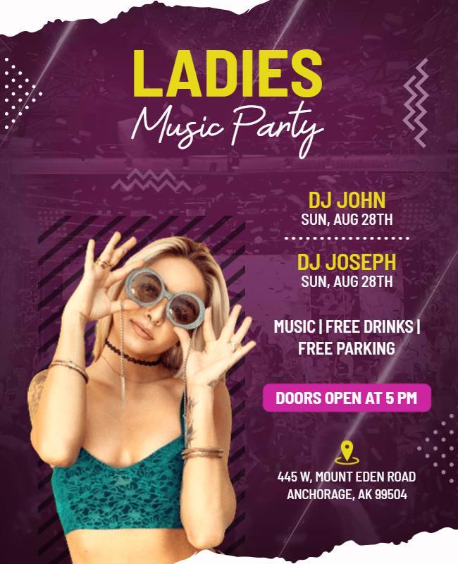 Ladies Night Music Party Flyer Template