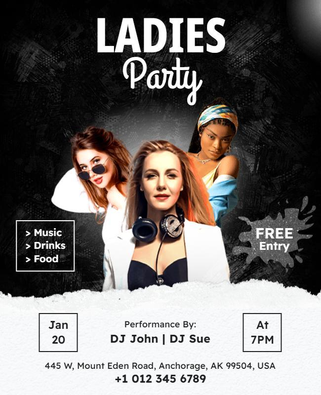 Ladies Night Party Celebration Flyer Template