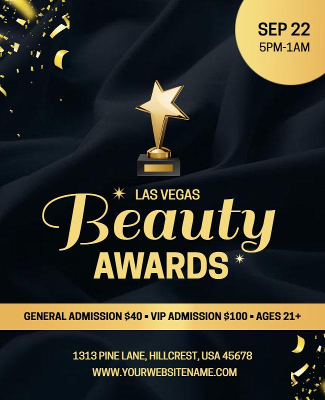 Las Vegas Beauty Awards Event Flyer Template