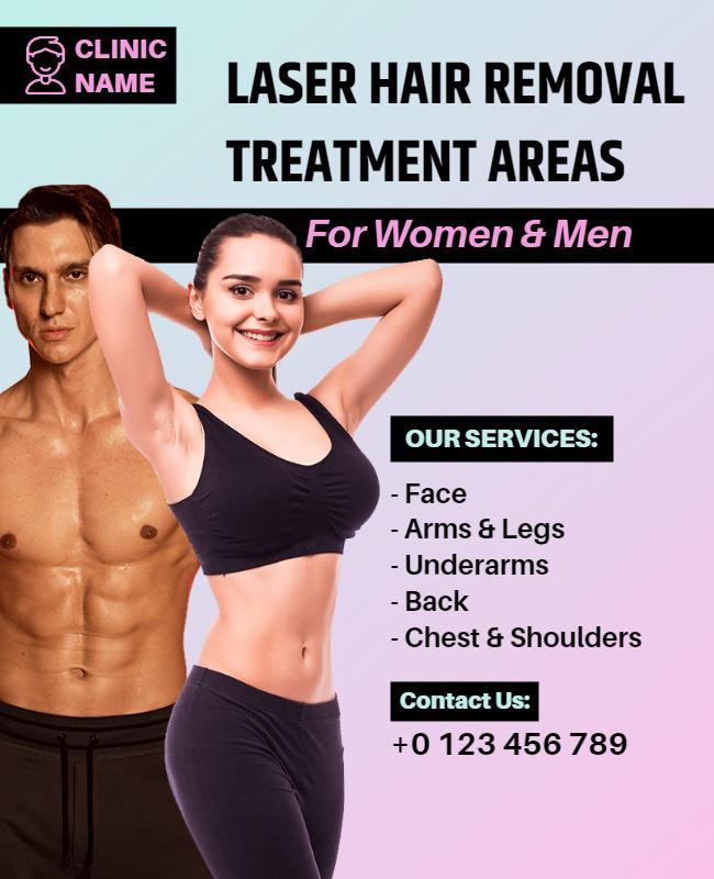 Laser Hair Removal Service Promotion Flyer Template