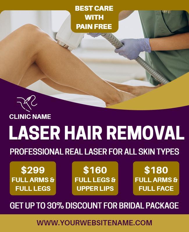 Laser Hair Removal Service Promotion Flyer Template