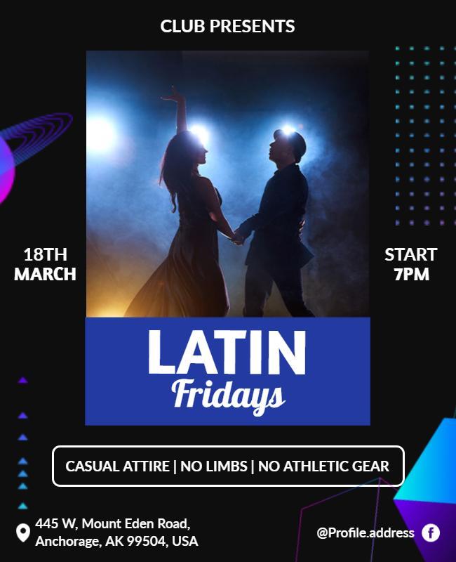 Latin Dance Night Event Flyer Template