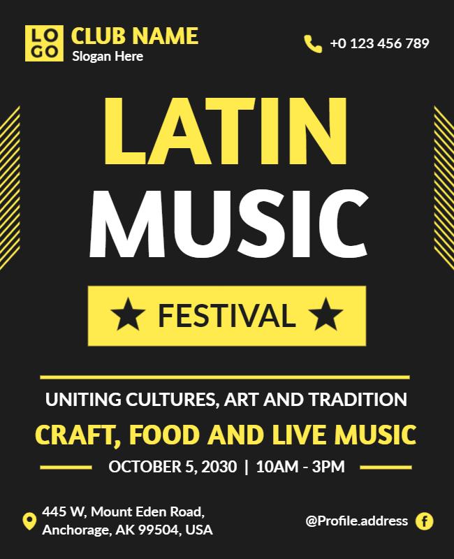 Latin Music Festival Event Flyer Template