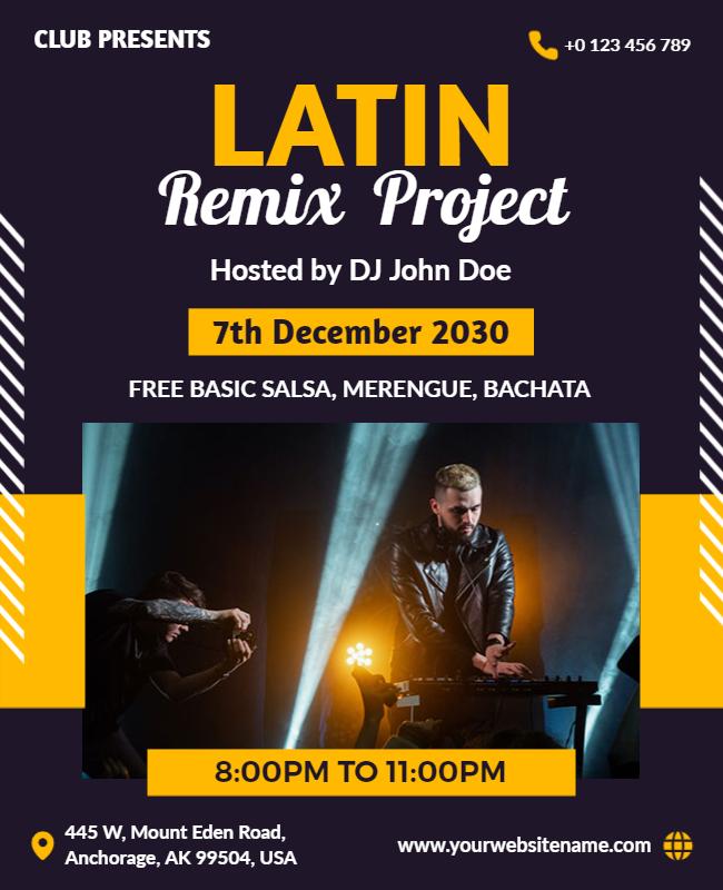 Latin Remix Dance Event Flyer Template