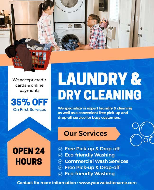 Laundry and Dry Cleaning Service Flyer Template