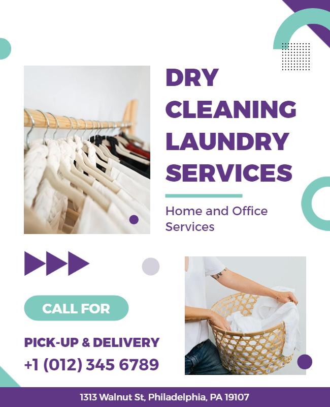 Laundry and Dry Cleaning Service Flyer Template