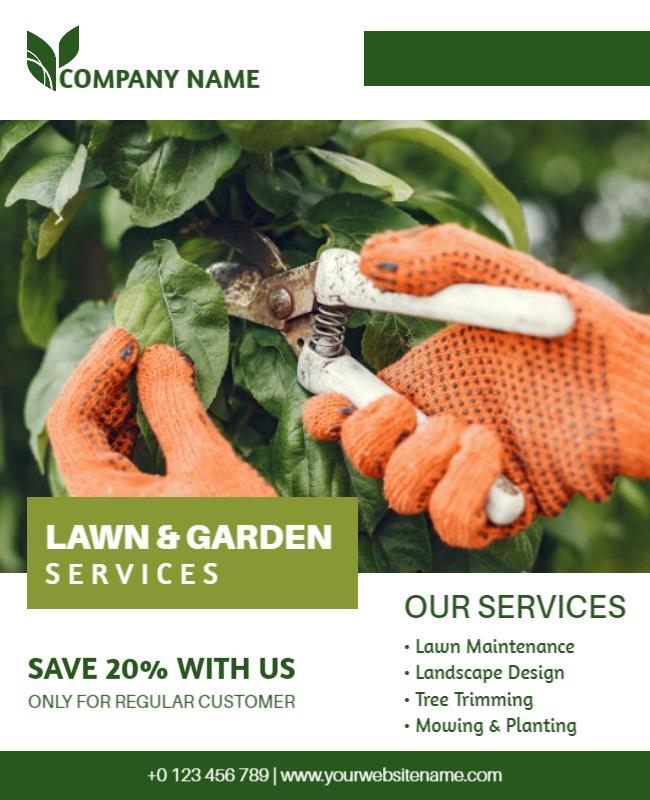 Lawn and Garden Services Promotional Flyer Template