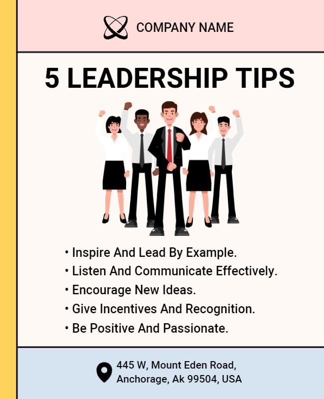 Leadership Tips and Strategies Flyer Template