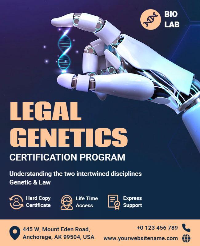 Legal Genetics Certification Program Flyer Template