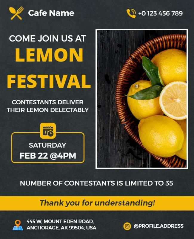 Lemon Festival Culinary Competition Flyer Template