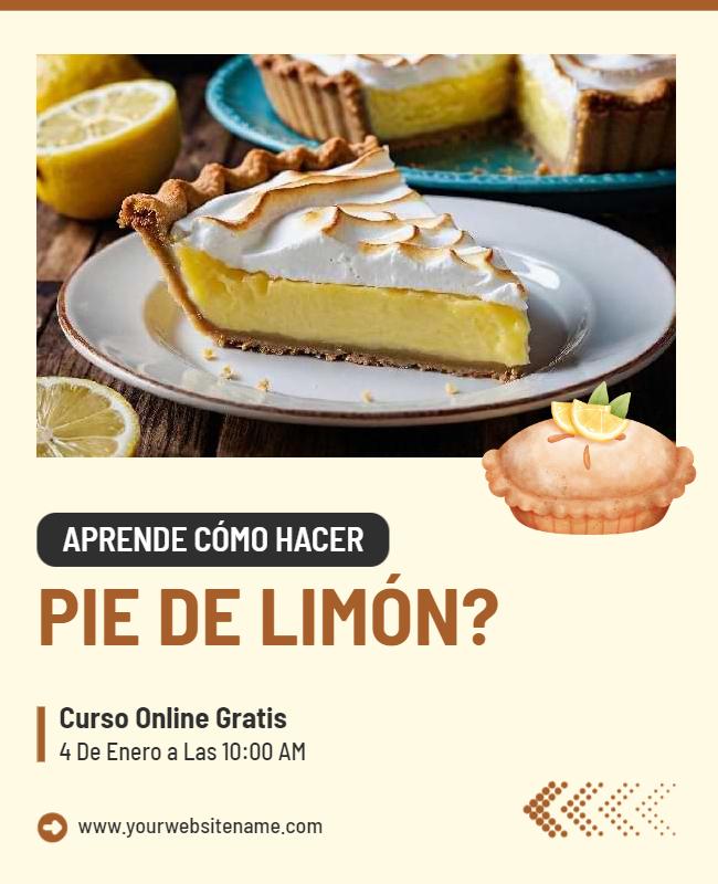 Lemon Pie Baking Class Online Flyer Template