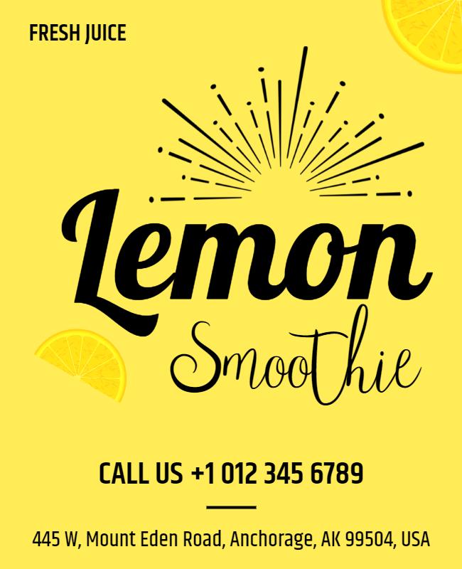 Lemon Smoothie Fresh Juice Flyer Template