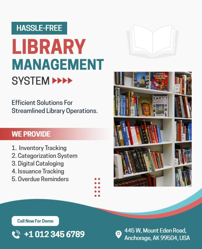 Library Management Solutions Promotion Flyer Template