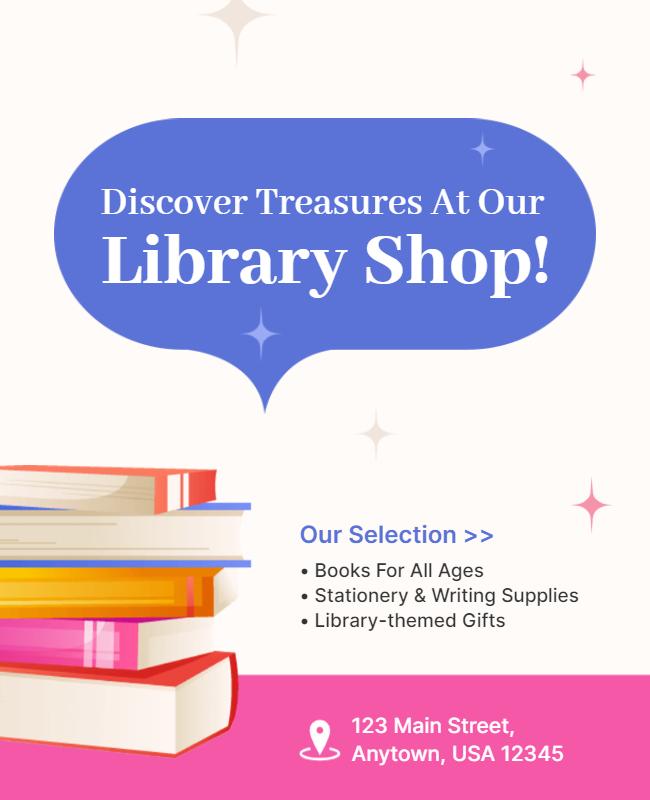 Library Shop Promotion Flyer Template