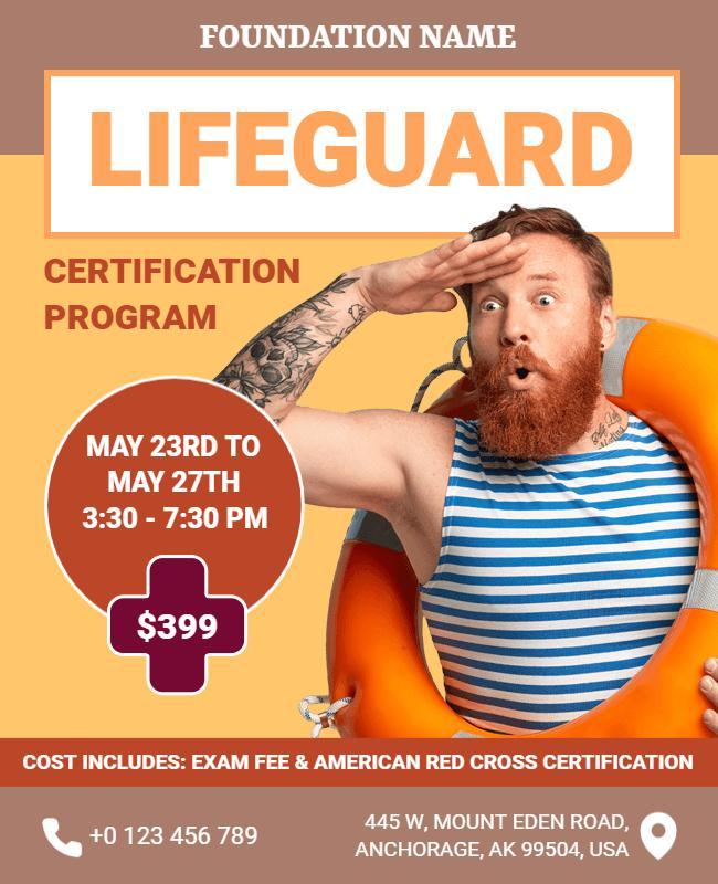 Lifeguard Certification Training Program Flyer Template