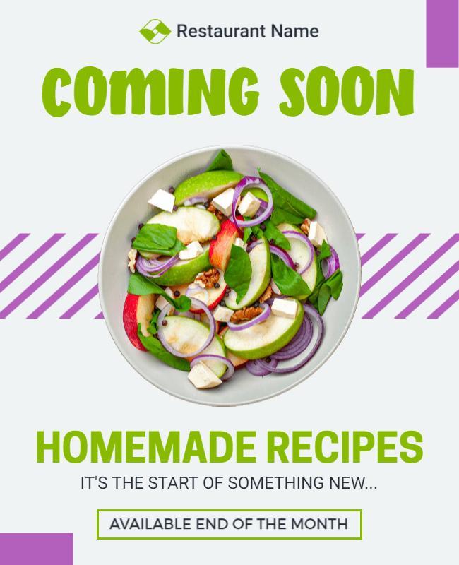 Light Green Homemade Coming Soon Poster Template