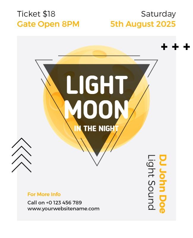 Light Moon Dj Night Event Flyer Template