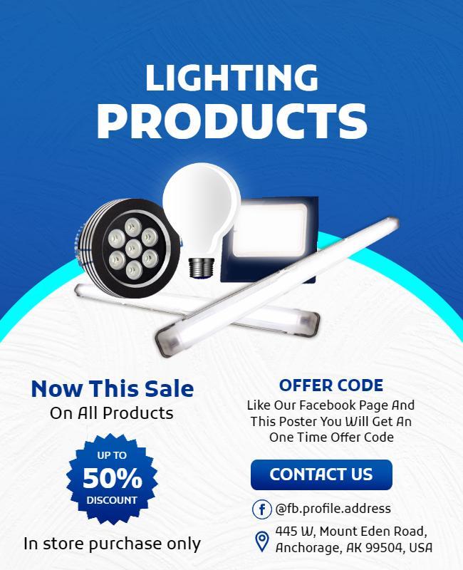 Lighting Products Discount Sale Flyer Template