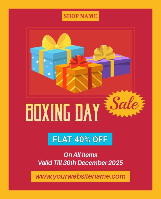 Lightning Yellow Boxing Day Flyer Design Template