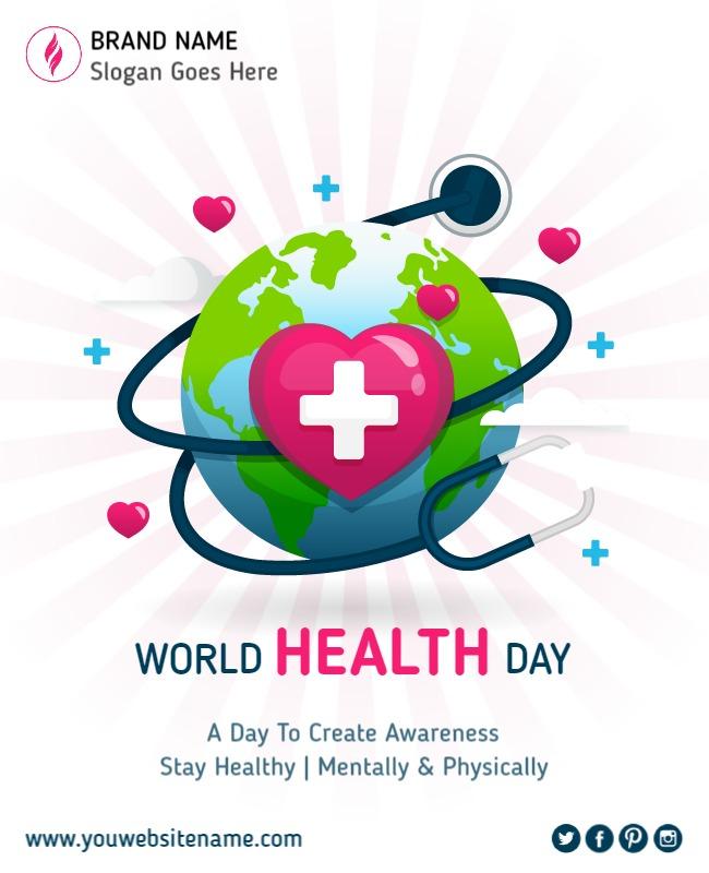 Lime Green World Health Day Poster Template