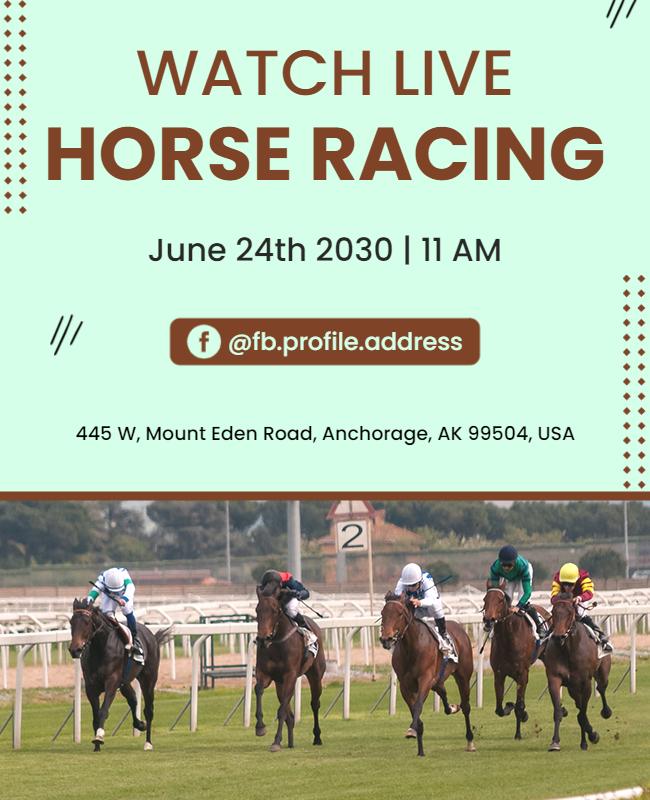 Live Horse Racing Event Flyer Template