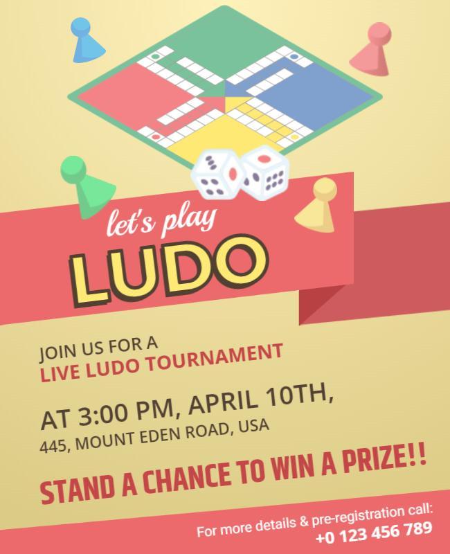 Live Ludo Tournament Event Flyer Template