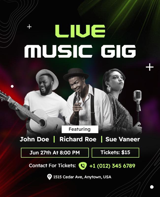 Live Music Gig Event Flyer Template