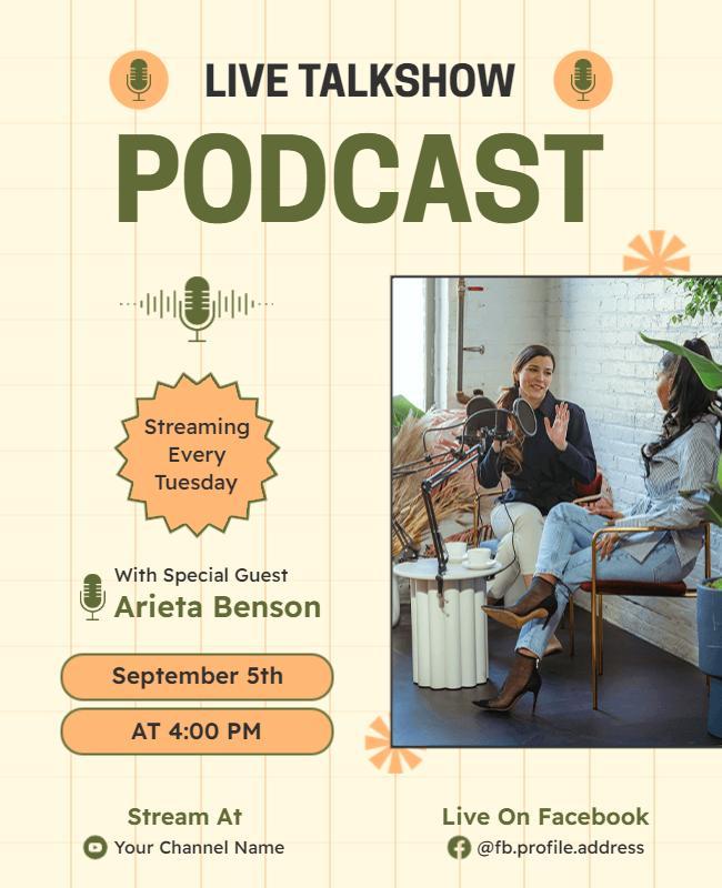 Live Podcast Talkshow Event Flyer Template