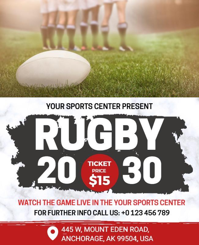 Live Rugby Match Event Flyer Template