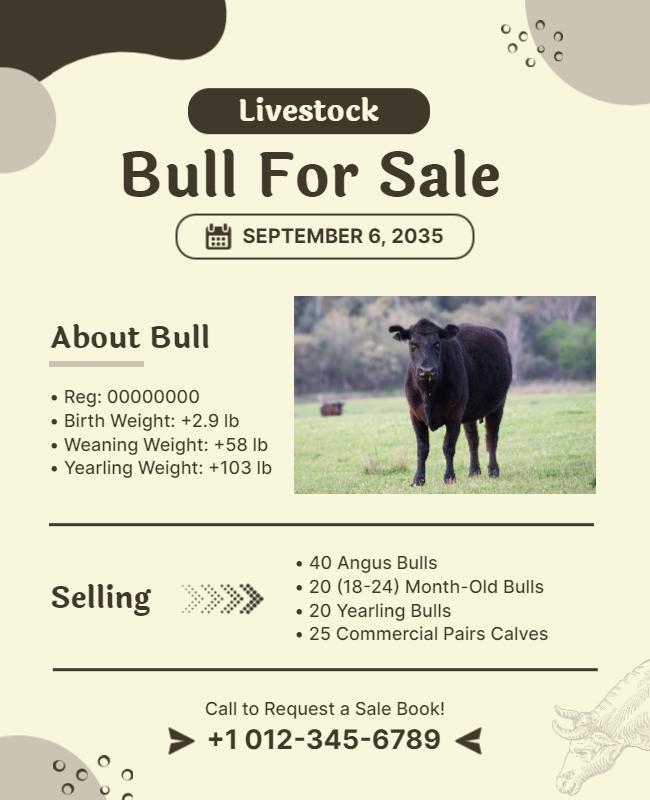 Livestock Bull Sale Event Flyer Template