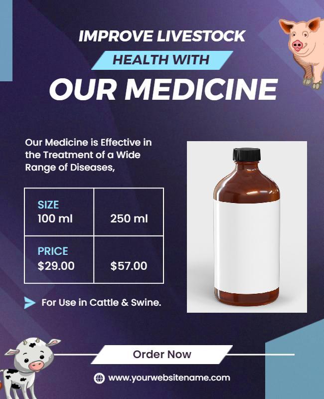 Livestock Health Medicine Promotion Flyer Template