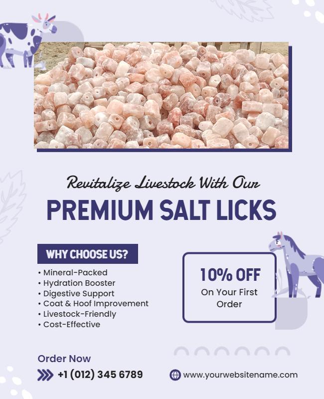 Livestock Premium Salt Licks Promotional Flyer Template