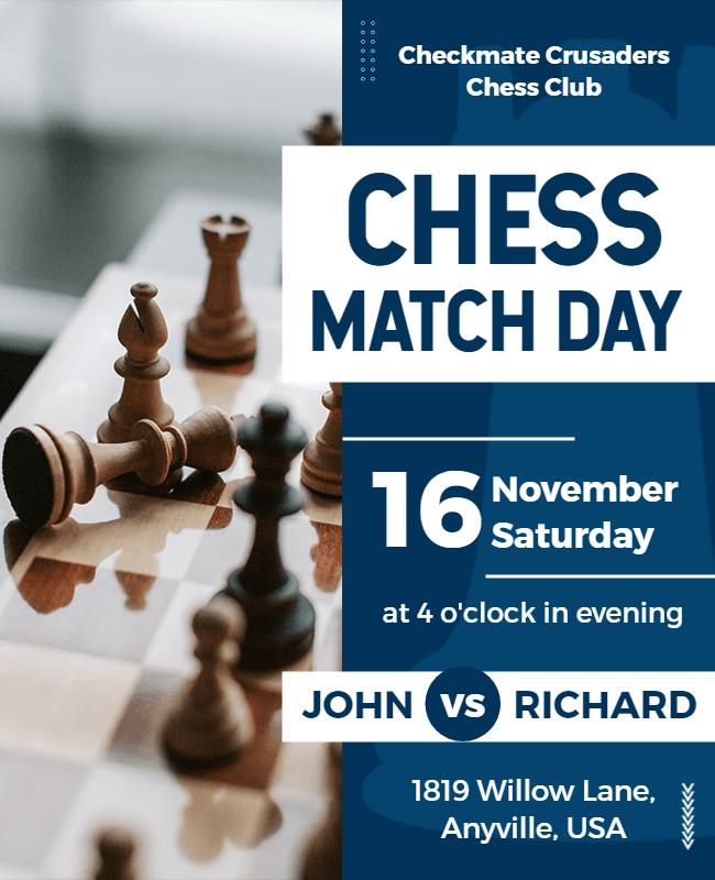 Local Chess Tournament Match Day Flyer Template