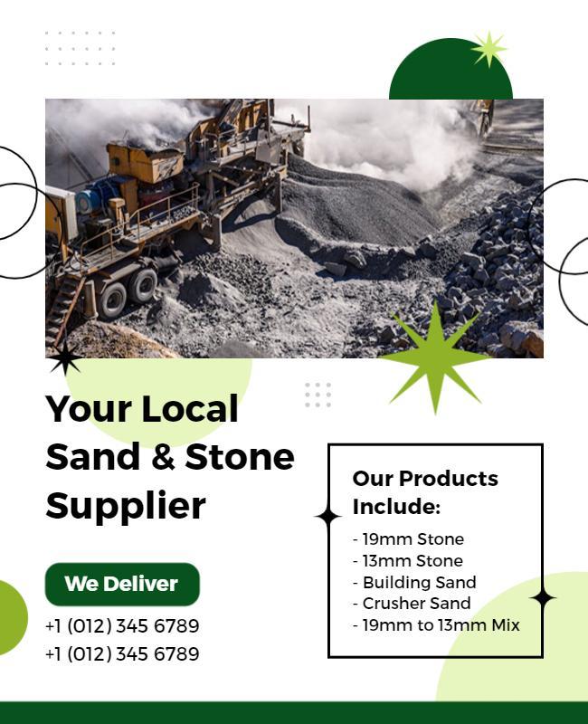 Local Sand and Stone Supplier Flyer Template