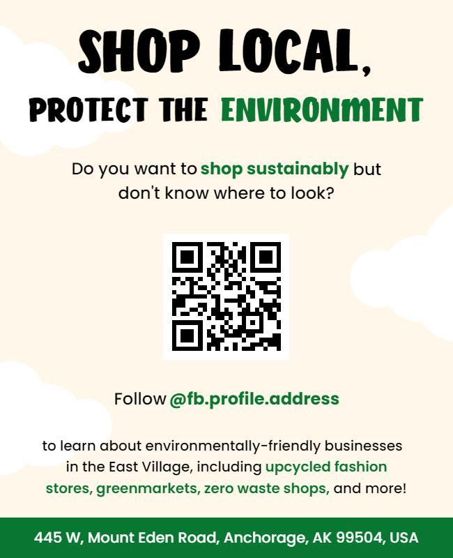 Local Sustainable Shopping Promotion Flyer Template