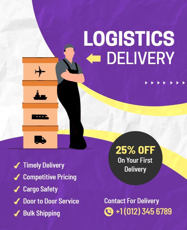 Logistics and Delivery Service Promotion Flyer Template