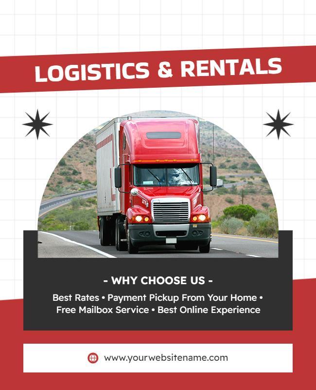 Logistics and Rentals Services Flyer Template