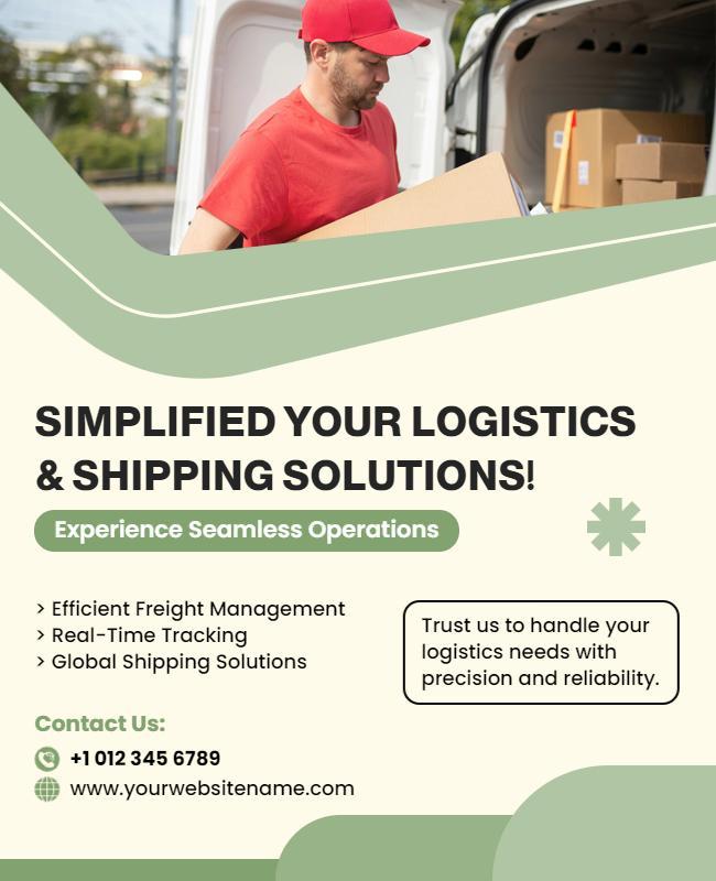 Logistics and Shipping Services Promotion Flyer Template