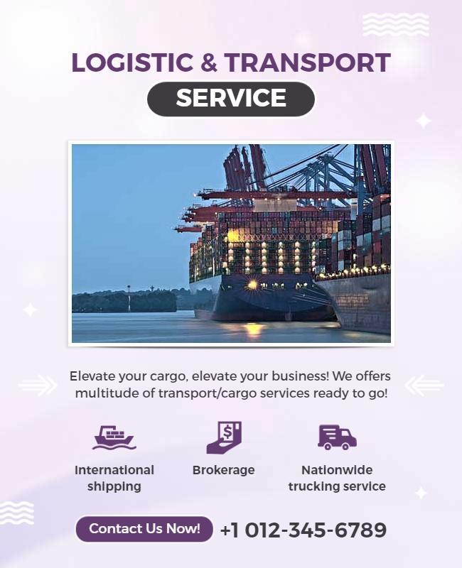 Logistics and Transport Service Promotional Flyer Template