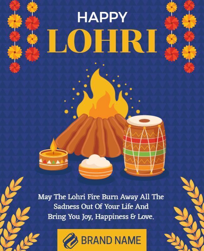 Lohri Poster Design Template