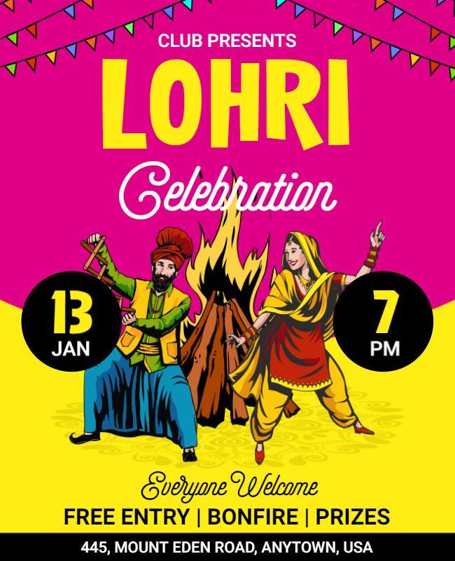 Lohri Poster Template