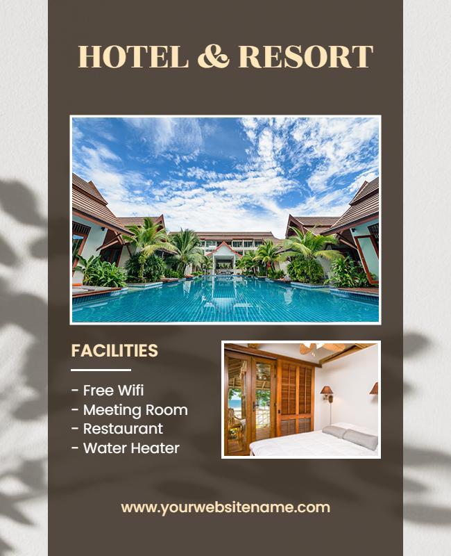 Luxurious Hotel and Resort Facilities Promotion Flyer Template