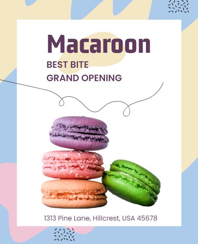 Macaron Bakery Grand Opening Flyer Template