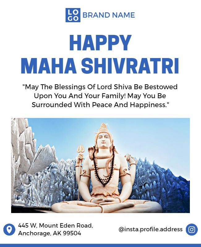 Maha Shivratri Celebration Invitation Flyer Template