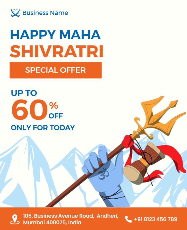 Maha Shivratri Discount Offer Flyer Template