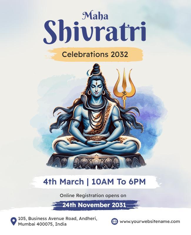 Maha Shivratri Festival Celebration Flyer Template