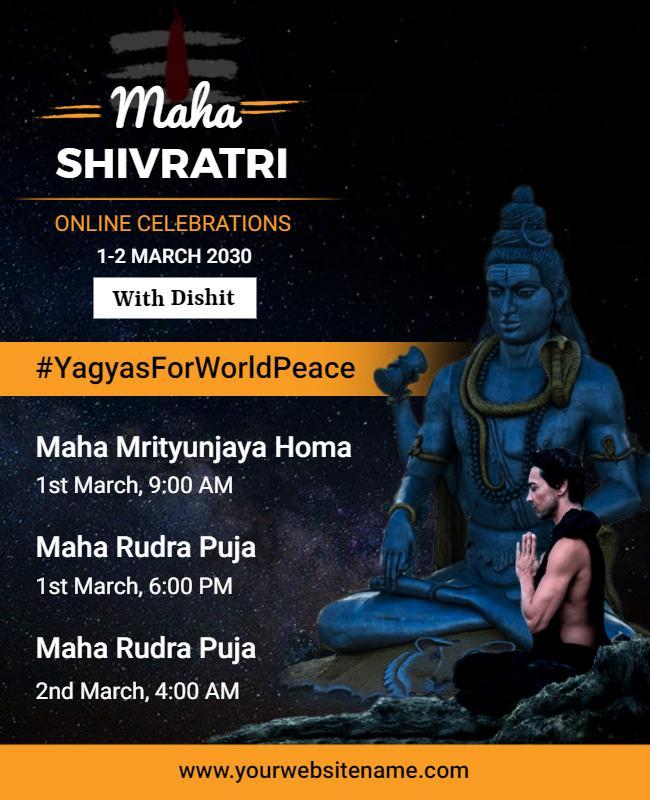 Maha Shivratri Online Celebration Flyer Template