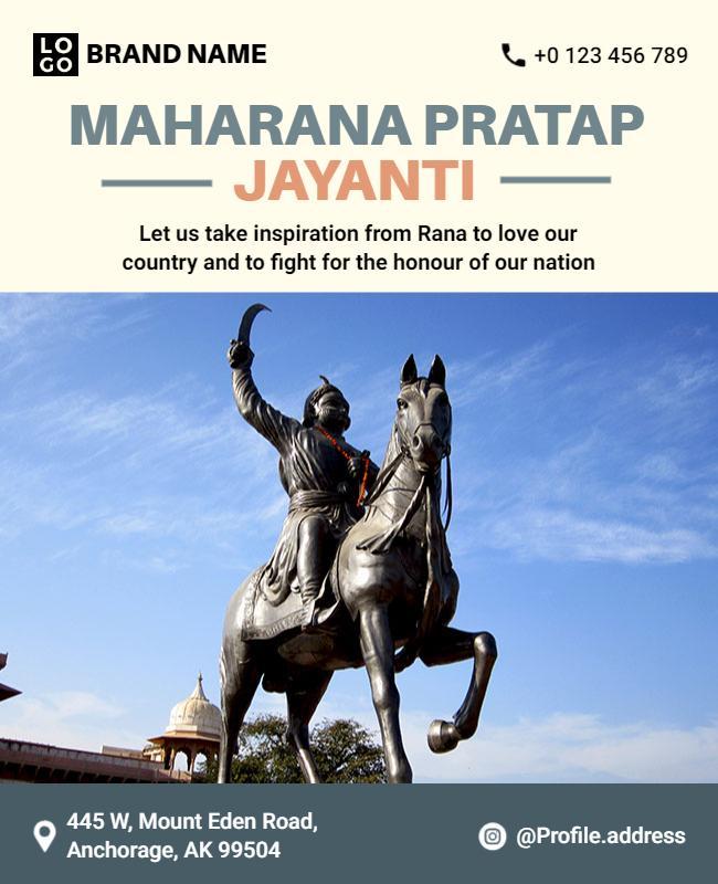 Maharana Pratap Jayanti Celebration Flyer Template